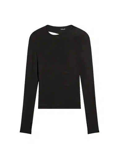 Helmut Lang Women's Asymmetrical Cut-Out Jersey Top | Thumbnail 1
