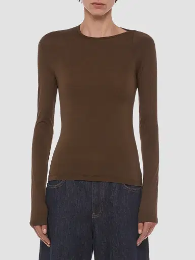 Helmut Lang Women's Asymmetrical Cut-Out Jersey Top | Thumbnail 4