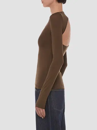 Helmut Lang Women's Asymmetrical Cut-Out Jersey Top | Thumbnail 6