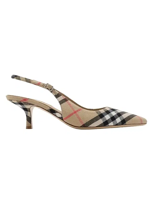 Burberry Women's Dame 55MM Check Linen-Blend Slingback Pumps