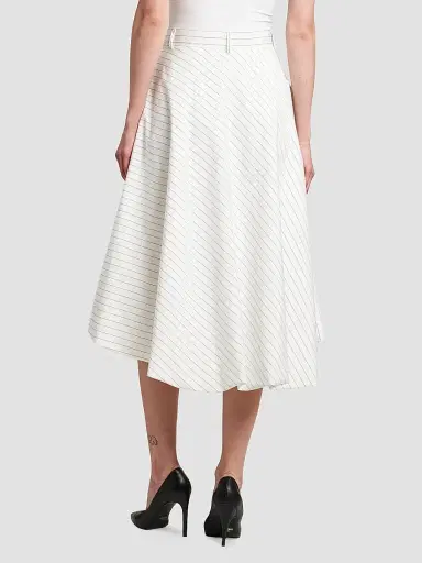 MOSCHINO Women's Striped Poplin High-Low Bubble Skirt | Thumbnail 3 MOSCHINO Women's Striped Poplin High-Low Bubble Skirt | Thumbnail 3