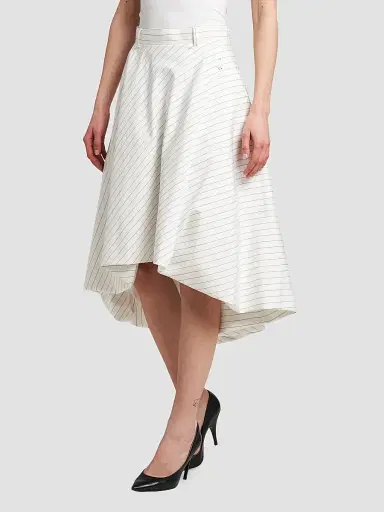 MOSCHINO Women's Striped Poplin High-Low Bubble Skirt | Thumbnail 4 MOSCHINO Women's Striped Poplin High-Low Bubble Skirt | Thumbnail 4