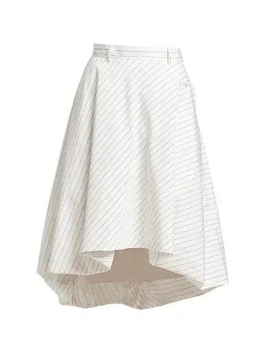 MOSCHINO Women's Striped Poplin High-Low Bubble Skirt | Thumbnail 1 MOSCHINO Women's Striped Poplin High-Low Bubble Skirt | Thumbnail 1