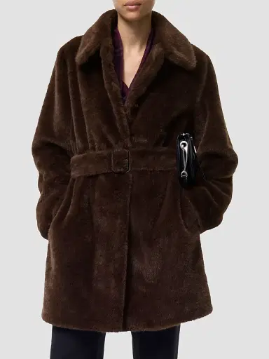 Burberry Women's Belvedere Faux-Fur Car Coat | Thumbnail 2