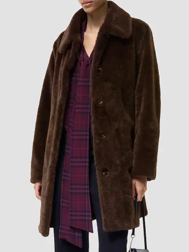 Burberry Women's Belvedere Faux-Fur Car Coat | Thumbnail 4