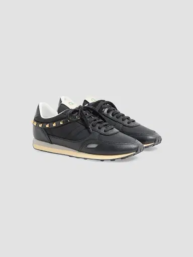 Valentino Garavani Men's Stud Up Sneaker in Leather and Nylon | Thumbnail 2 Valentino Garavani Men's Stud Up Sneaker in Leather and Nylon | Thumbnail 2