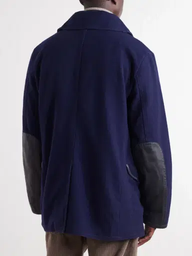 RRL Leather-Trimmed Wool-Blend Coat - Men | Thumbnail 4