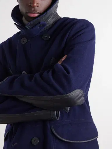 RRL Leather-Trimmed Wool-Blend Coat - Men | Thumbnail 5