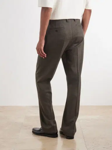 Sunspel Straight-Leg Wool Brushed Trousers - Men | Thumbnail 4 Sunspel Straight-Leg Wool Brushed Trousers - Men | Thumbnail 4