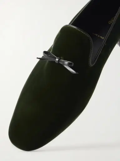 Tom Ford Scott Bow-Detailed Velvet Loafers - Men | Thumbnail 5