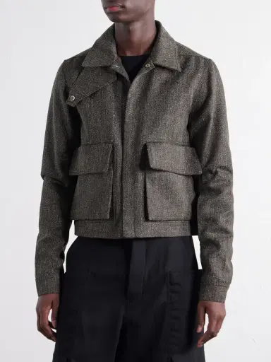 Rick Owens Tower Alice Mélange Wool Bomber Jacket - Men | Thumbnail 3 Rick Owens Tower Alice Mélange Wool Bomber Jacket - Men | Thumbnail 3