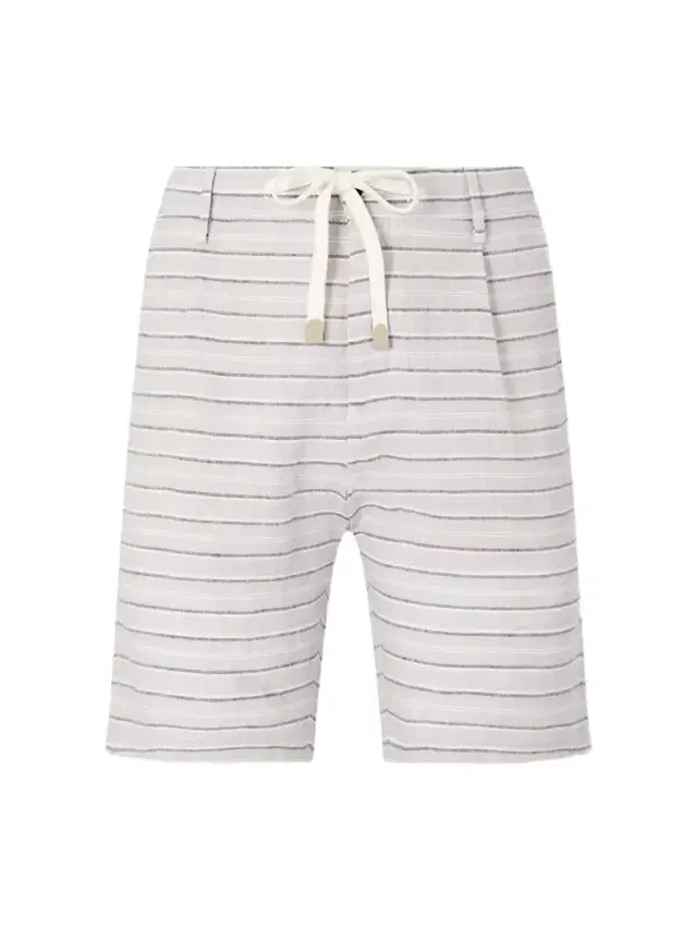 ELEVENTY Straight-Leg Striped Drawstring Linen Shorts - Men
