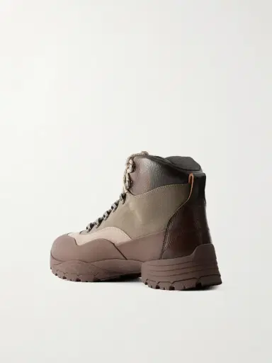 Brunello Cucinelli Paneled Suede and Leather-Trimmed Rubber Hiking Boots - Men | Thumbnail 4 Brunello Cucinelli Paneled Suede and Leather-Trimmed Rubber Hiking Boots - Men | Thumbnail 4