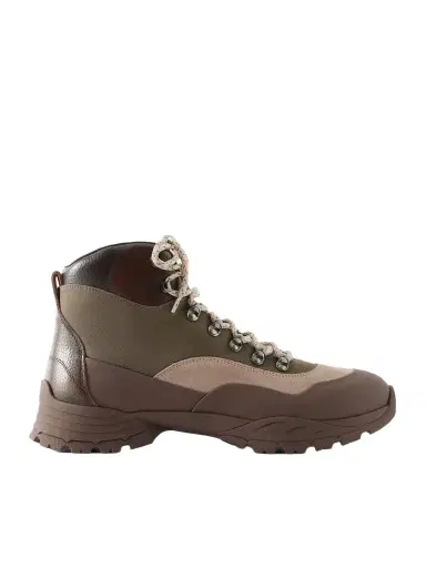 Brunello Cucinelli Paneled Suede and Leather-Trimmed Rubber Hiking Boots - Men | Thumbnail 1 Brunello Cucinelli Paneled Suede and Leather-Trimmed Rubber Hiking Boots - Men | Thumbnail 1
