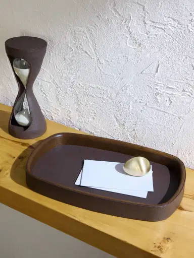 ASSOULINE Pebble Leather-Trimmed Wood Tray - Men | Thumbnail 2 ASSOULINE Pebble Leather-Trimmed Wood Tray - Men | Thumbnail 2