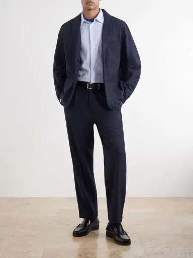 Folk Assembly Straight-Leg Mélange Wool-Blend Suit Trousers - Men | Thumbnail 2 Folk Assembly Straight-Leg Mélange Wool-Blend Suit Trousers - Men | Thumbnail 2