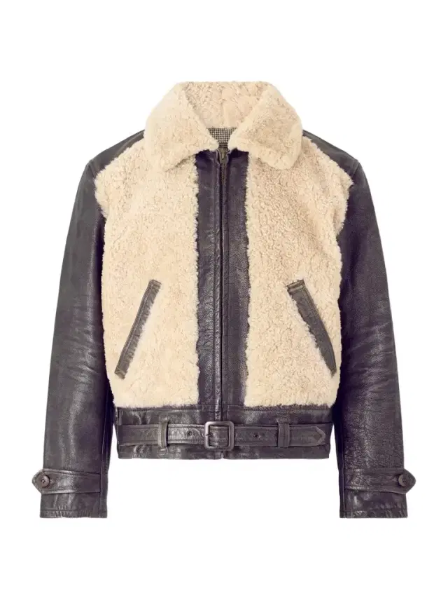 RRL Geronimo Belted Shearling-Trimmed Leather Jacket - Men