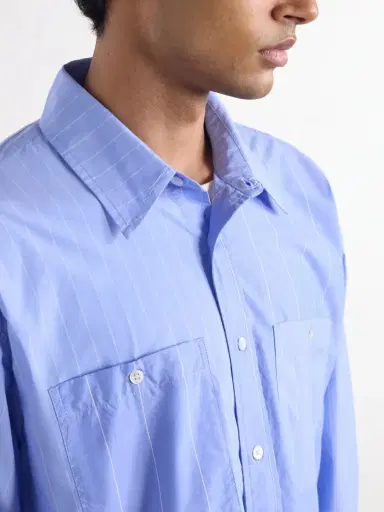 3sixteen Commuter Striped Cotton-Poplin Shirt - Men | Thumbnail 5