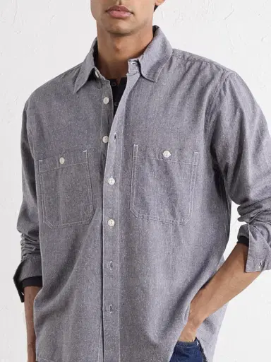 3sixteen Utility Cotton and Silk-Blend Chambray Shirt - Men | Thumbnail 5