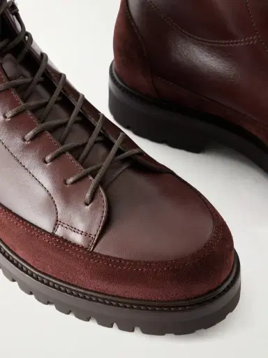 Brunello Cucinelli Suede-Trimmed Leather Hiking Boots - Men | Thumbnail 5 Brunello Cucinelli Suede-Trimmed Leather Hiking Boots - Men | Thumbnail 5