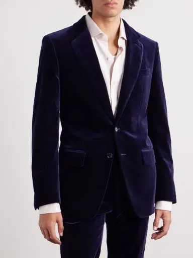 Tom Ford Atticus Slim-Fit Cotton-Blend Velvet Blazer - Men | Thumbnail 3 Tom Ford Atticus Slim-Fit Cotton-Blend Velvet Blazer - Men | Thumbnail 3