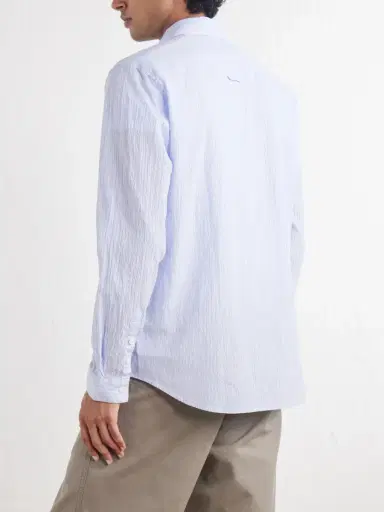 Folk Striped Seersucker Cotton Shirt - Men | Thumbnail 4