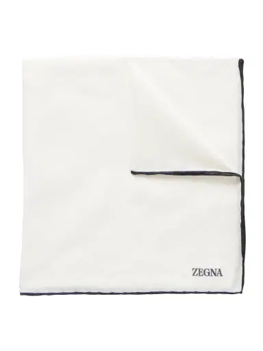 Zegna Logo-Print Cotton and Silk-Blend Pocket Square - Men | Thumbnail 1