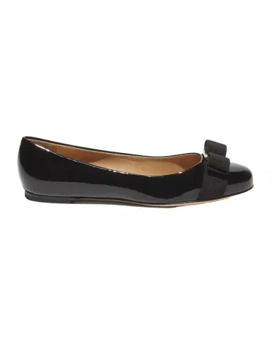 Ferragamo Varina Patent Leather Bow Ballerina Flats | Thumbnail 1