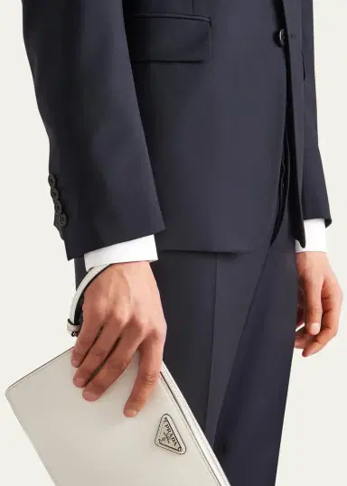 Prada Men's Solid Wool-Mohair Suit | Thumbnail 4 Prada Men's Solid Wool-Mohair Suit | Thumbnail 4