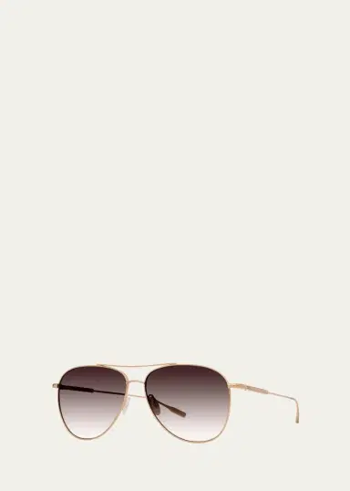 BARTON PERREIRA Trask Golden Titanium Aviator Sunglasses | Thumbnail 2 BARTON PERREIRA Trask Golden Titanium Aviator Sunglasses | Thumbnail 2