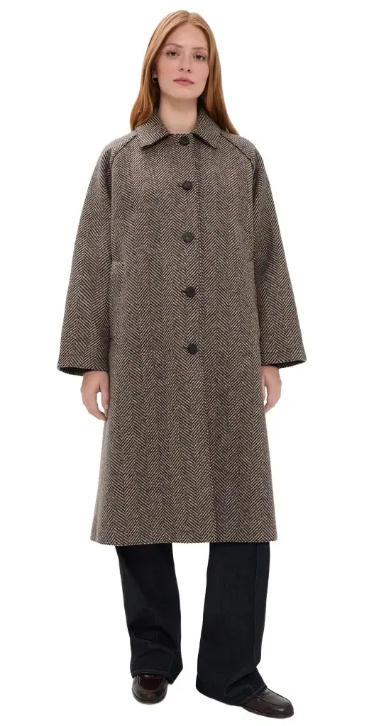 Harris Wharf London Balmacaan Patterned Cashmere Blend Jacket