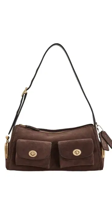Coach Suede Turn-Lock Haver Shoulder Bag | Thumbnail 1