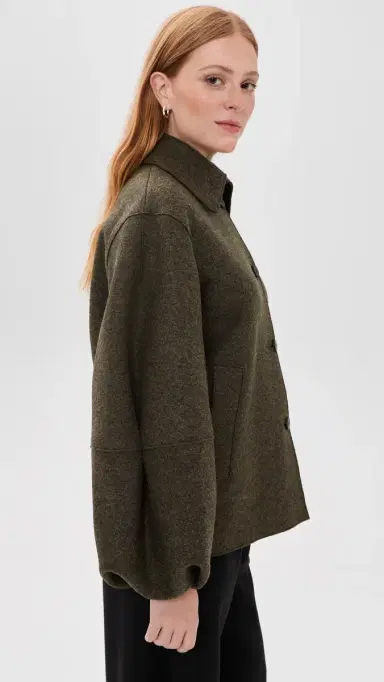 Harris Wharf London Puff Sleeves Pressed Wool Jacket | Thumbnail 4
