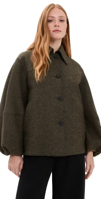 Harris Wharf London Puff Sleeves Pressed Wool Jacket | Thumbnail 1