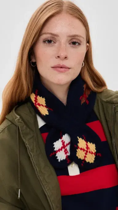 Guest In Residence Argyle Bowtie Scarf | Thumbnail 3 Guest In Residence Argyle Bowtie Scarf | Thumbnail 3