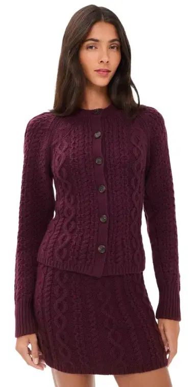 Guest In Residence Cable Sculpted Cardigan | Thumbnail 1 Guest In Residence Cable Sculpted Cardigan | Thumbnail 1
