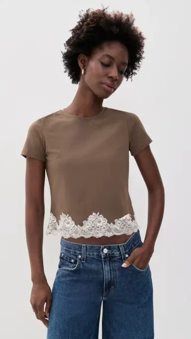 Bailey Rose Lace Trim Tee | Thumbnail 2