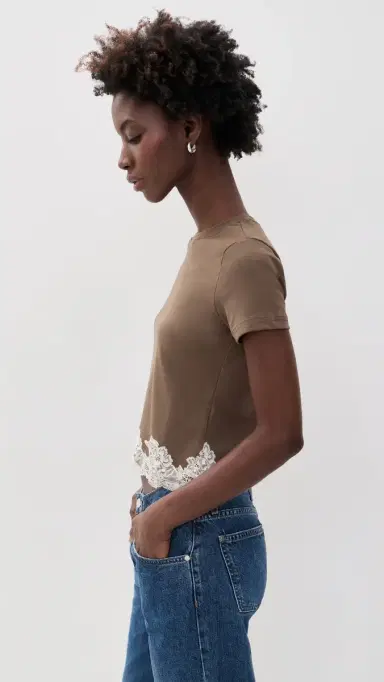 Bailey Rose Lace Trim Tee | Thumbnail 4