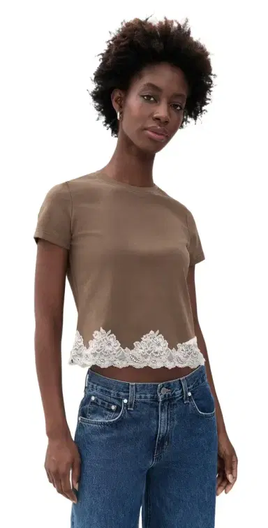 Bailey Rose Lace Trim Tee | Thumbnail 1
