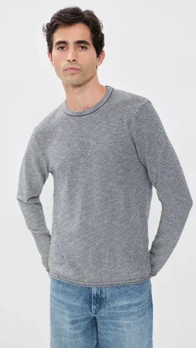Billy Reid Tuck Stripe Crew Sweater | Thumbnail 2