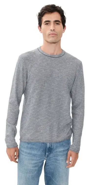 Billy Reid Tuck Stripe Crew Sweater | Thumbnail 1