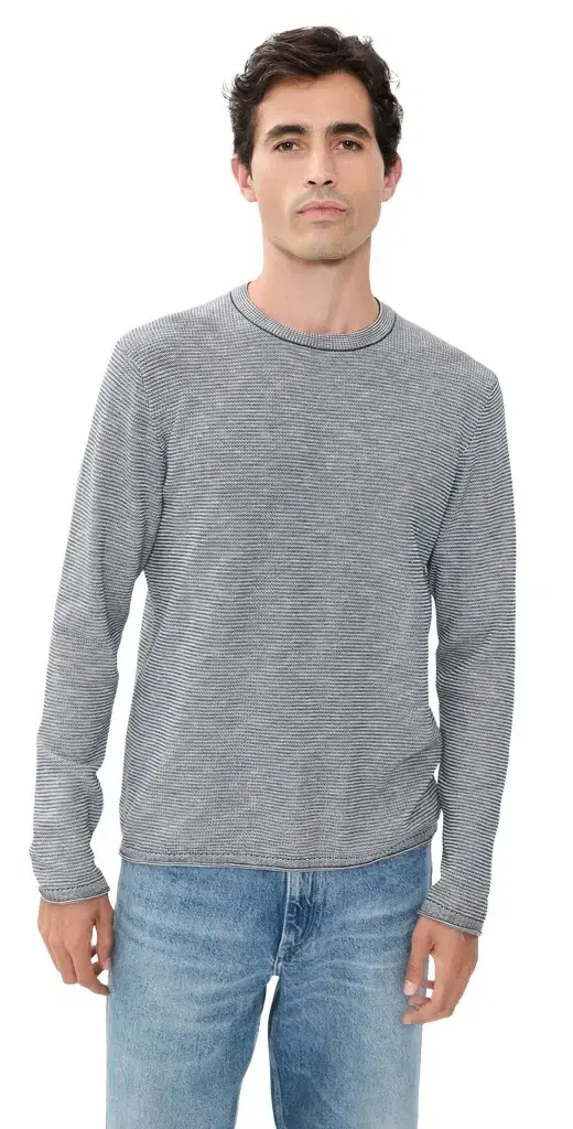 Billy Reid Tuck Stripe Crew Sweater