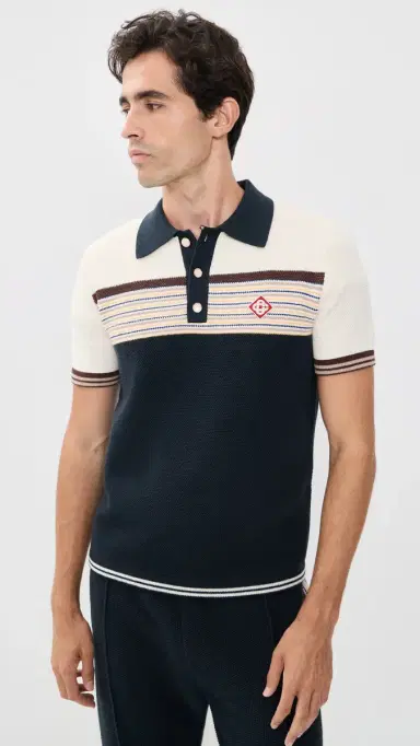 Casablanca Cafe Stripe Polo Shirt | Thumbnail 3 Casablanca Cafe Stripe Polo Shirt | Thumbnail 3