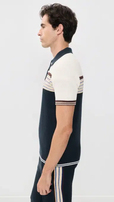 Casablanca Cafe Stripe Polo Shirt | Thumbnail 5 Casablanca Cafe Stripe Polo Shirt | Thumbnail 5