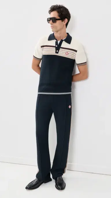 Casablanca Cafe Stripe Polo Shirt | Thumbnail 6 Casablanca Cafe Stripe Polo Shirt | Thumbnail 6