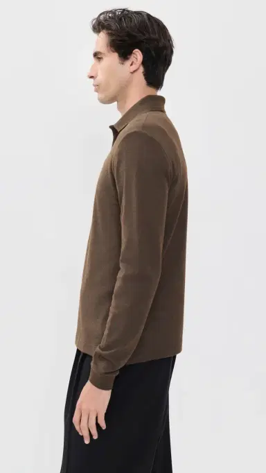 Burberry Evan Relaxed Long Sleeve Polo | Thumbnail 4 Burberry Evan Relaxed Long Sleeve Polo | Thumbnail 4