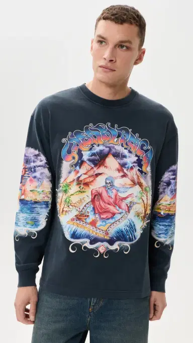 Casablanca Eveil Ancestral Washed Long Sleeve Tee | Thumbnail 2 Casablanca Eveil Ancestral Washed Long Sleeve Tee | Thumbnail 2
