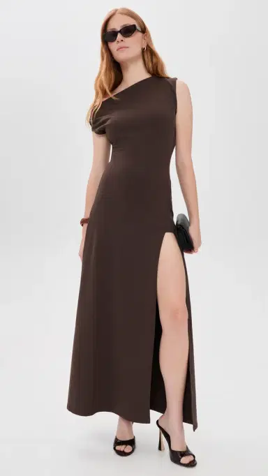 susana monaco One Shoulder Gathered Slit Front Dress | Thumbnail 5 susana monaco One Shoulder Gathered Slit Front Dress | Thumbnail 5