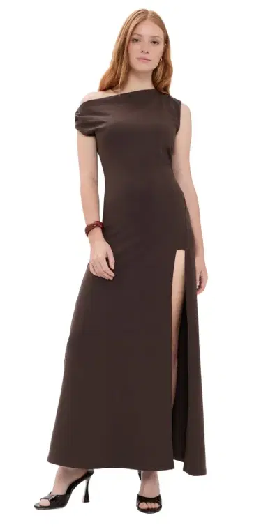 susana monaco One Shoulder Gathered Slit Front Dress | Thumbnail 1 susana monaco One Shoulder Gathered Slit Front Dress | Thumbnail 1