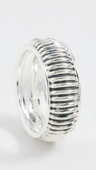 Shinola Sterling Silver Coin Edge Band 10MM | Thumbnail 4